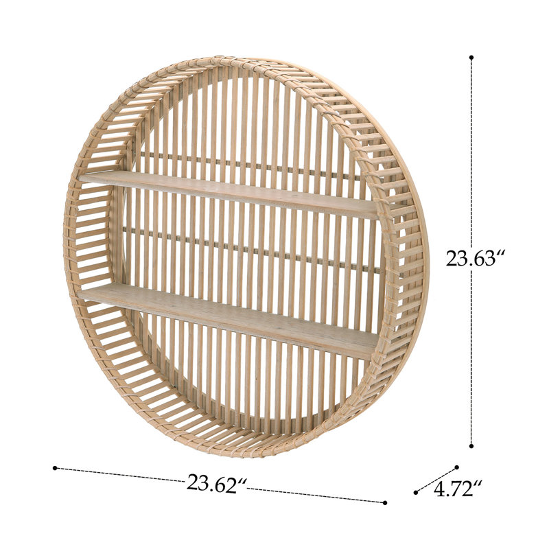 Wyat 2 Piece Circle Accent Shelf with Live Edge