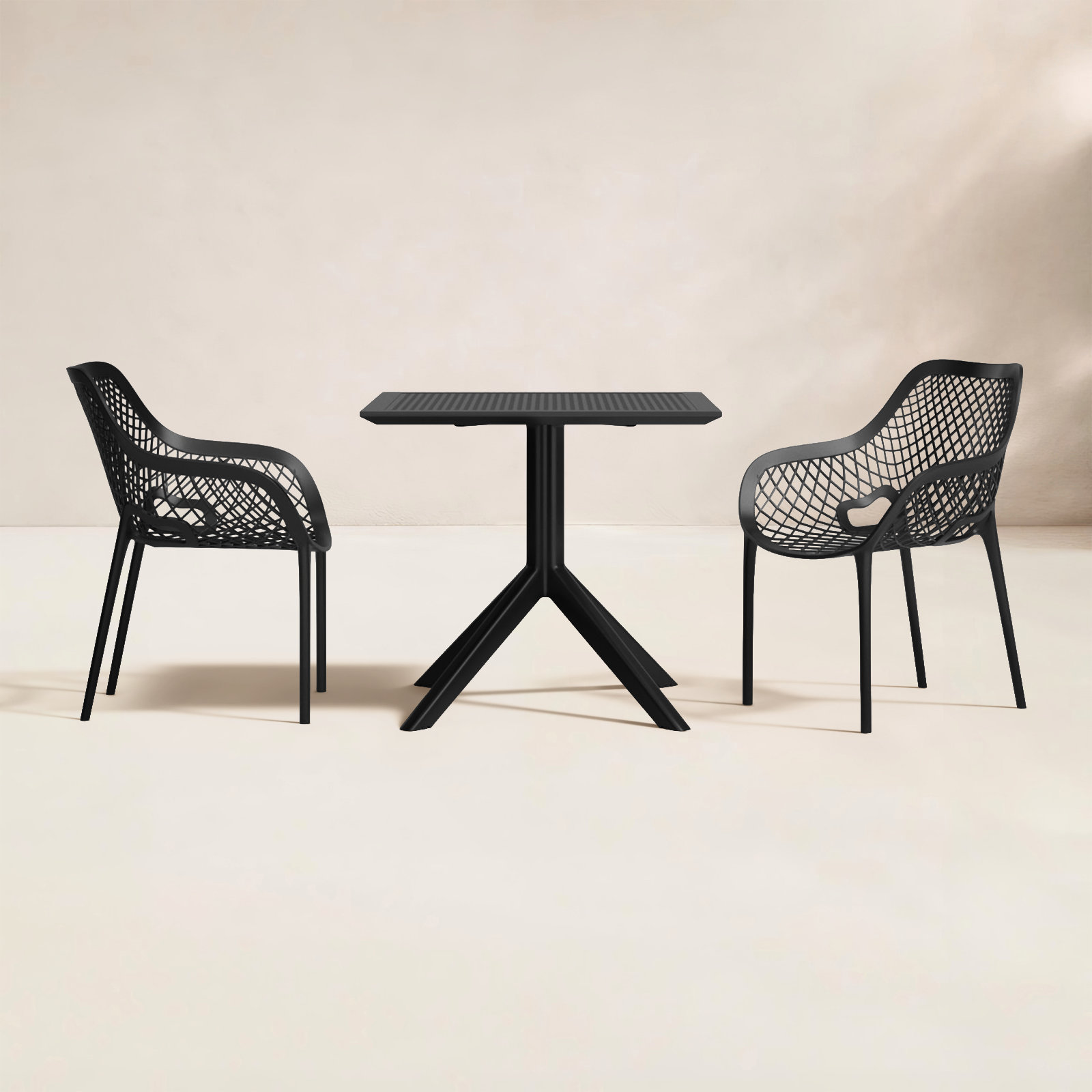Farrah 32" Patio Bistro Set, Black