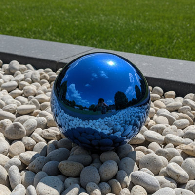 Globe terrestre extérieur en acier inoxydable à miroir 10 po Obrien