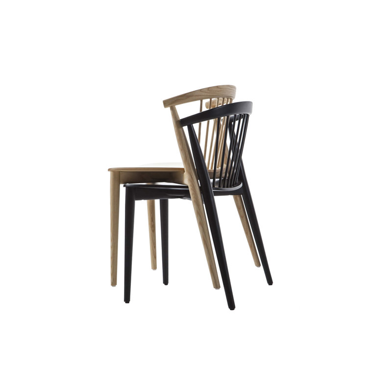 Newood Solid Wood Dining Chair, Black Stained Ash