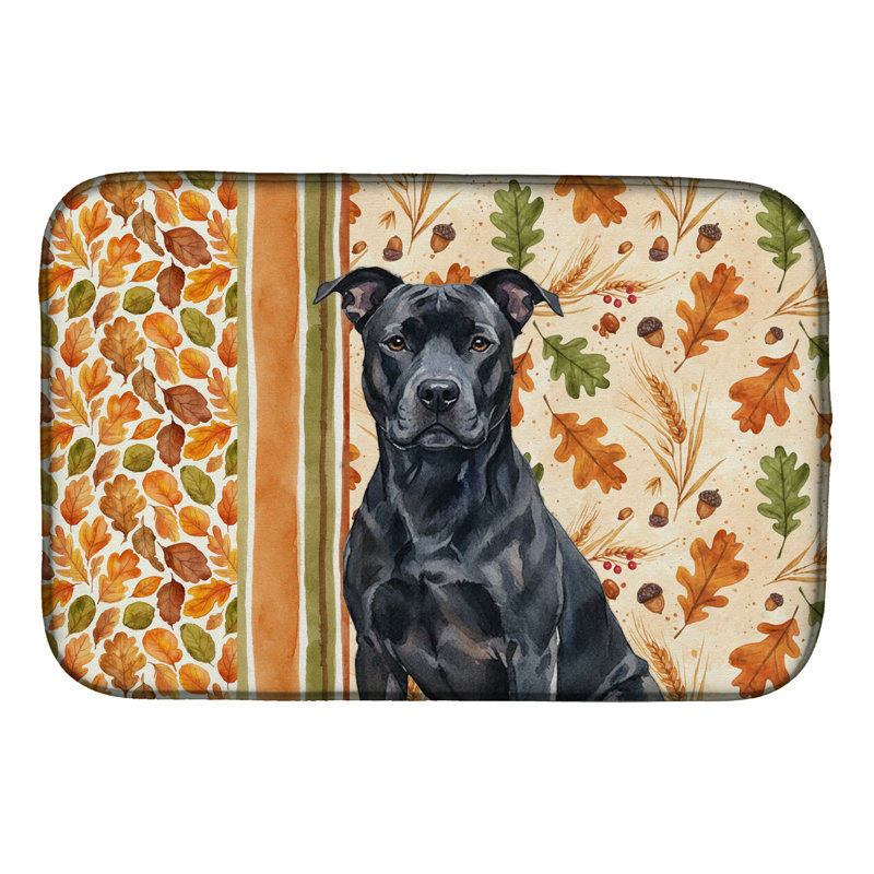Tapis de séchage noir American Staffordshire Terrier Heirloom