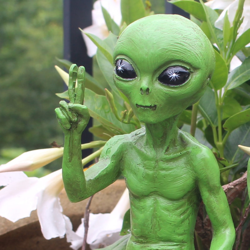 Ensemble de 2 statues de jardin Anketell, Vert cosmique