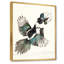 «Deux magpies noirs et turquoise dansant», reproduction sur toile-67387503-67387514