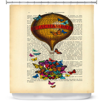 Rideau de douche simple balloon papillons