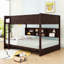 Lit superposé grand sur grand avec armoires de rangement et port USB-825152099