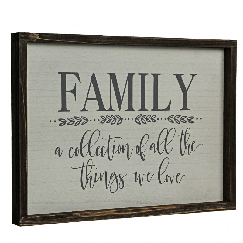 Rustic Wooden Family Quote Plaque with Dark Frame