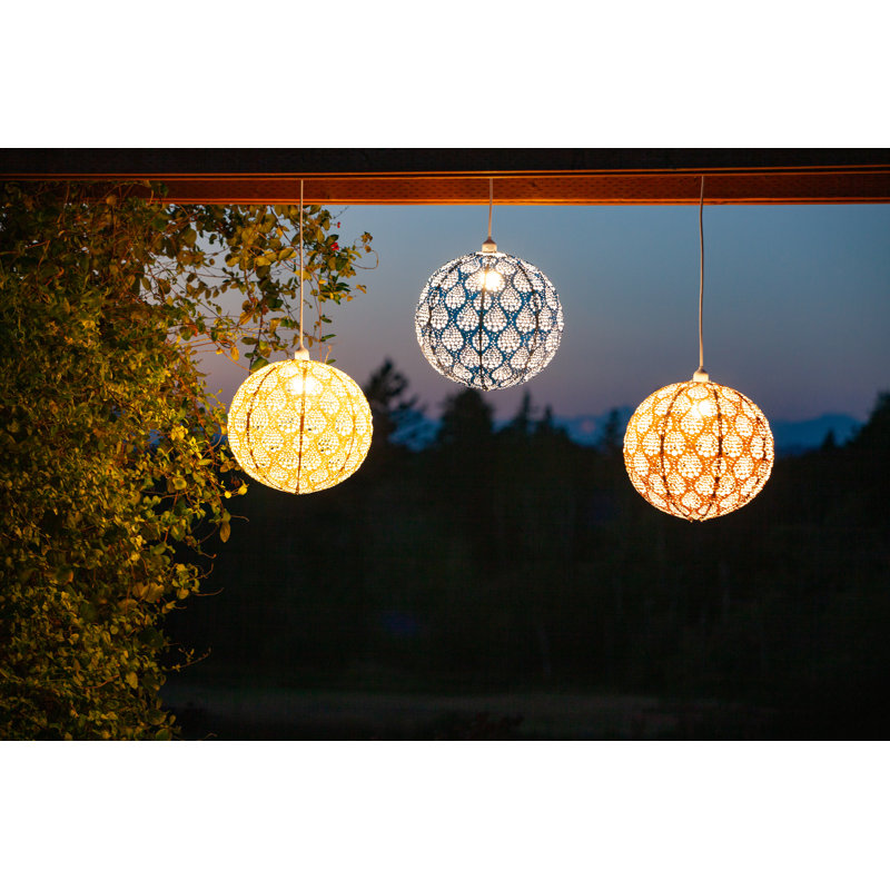 Bronze 18'' Dewdrop Patterned Globe Pendant Lamp