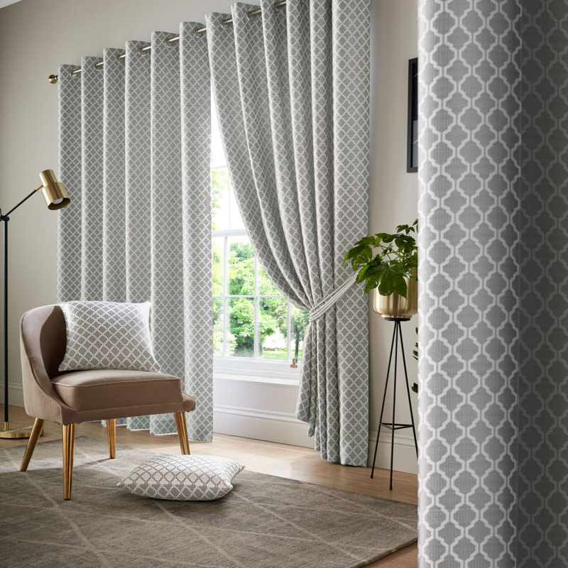 Dareece Cotswold Eyelet Ring Top Curtains, Width 228 x Drop 274 cm, Silver