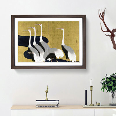 Cranes by Sakai Hoitsu - Framed Print