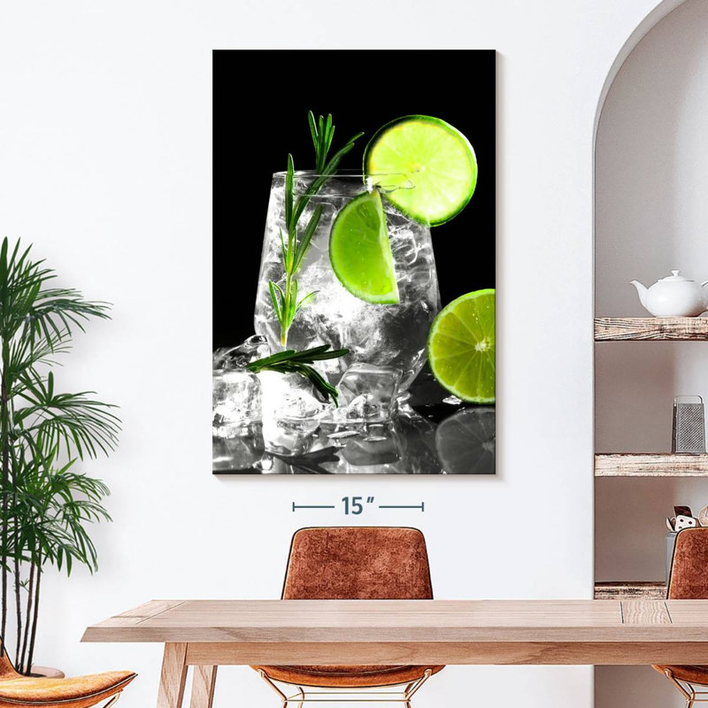 Cold Lime Cocktail Canvas Print, 48" H x 32" W x 1.25" D