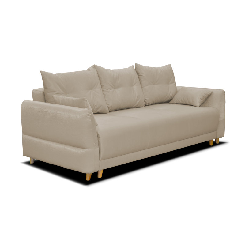 3 Seater Convertible Sleeper Sofa, Tan