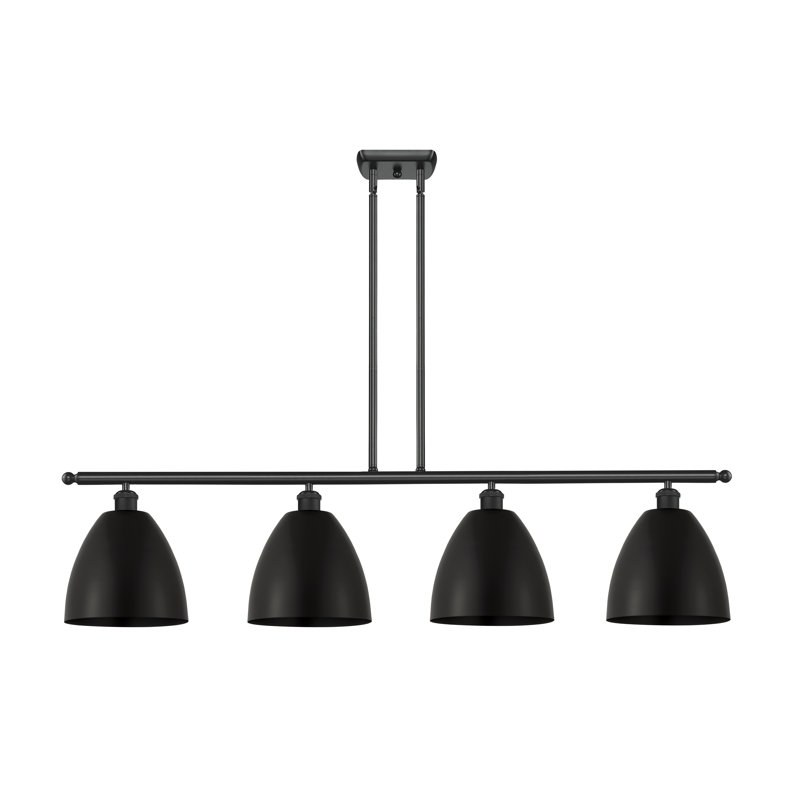 Luminaire suspendu à 4 lumières pour îlot de cuisine, Ampoule non incluse, Noir mat