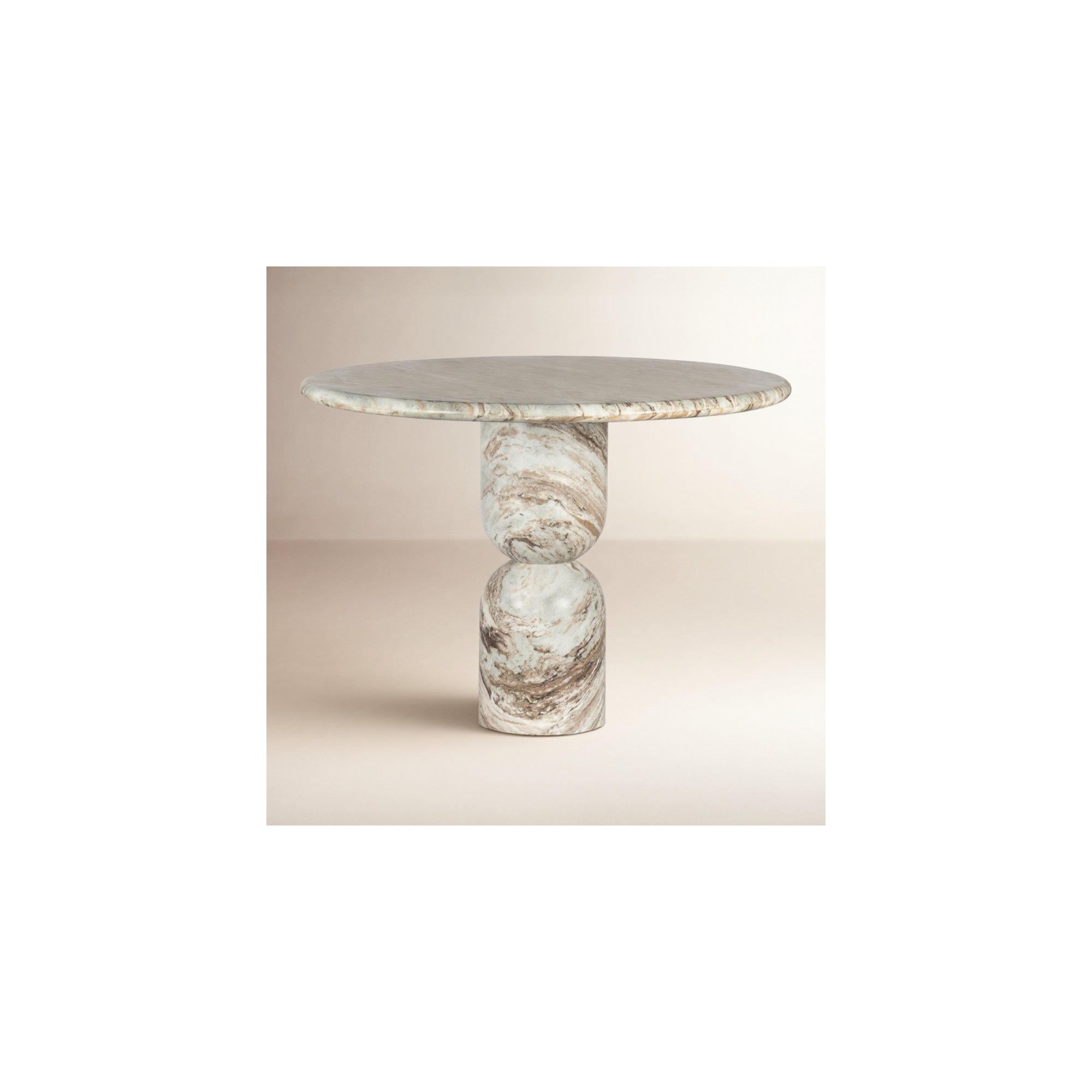 Figueroa Round Marble Dining Table, Sawar Marble, 30" H x 42" W x 42" D
