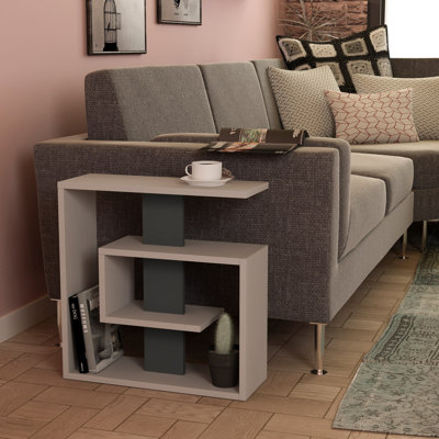 Table d'appoint moderne polyvalente 21,7 po x 22,4 po x 7,9 po | 100% panneau de particules enduit de mélamine, épaisseur: 0,7 pouce | Design élégant pour le salon, la chambre à coucher ou le bureau | Solution de mobilier polyvalente et fonctionnelle