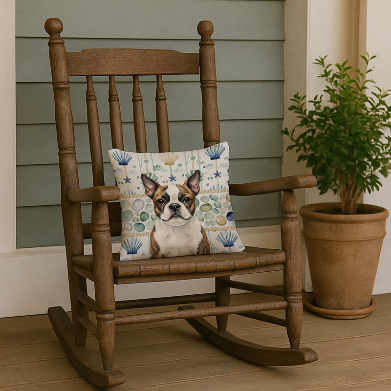 Coussin Brindle, Bringé Boston Terrier, Carré 14 po