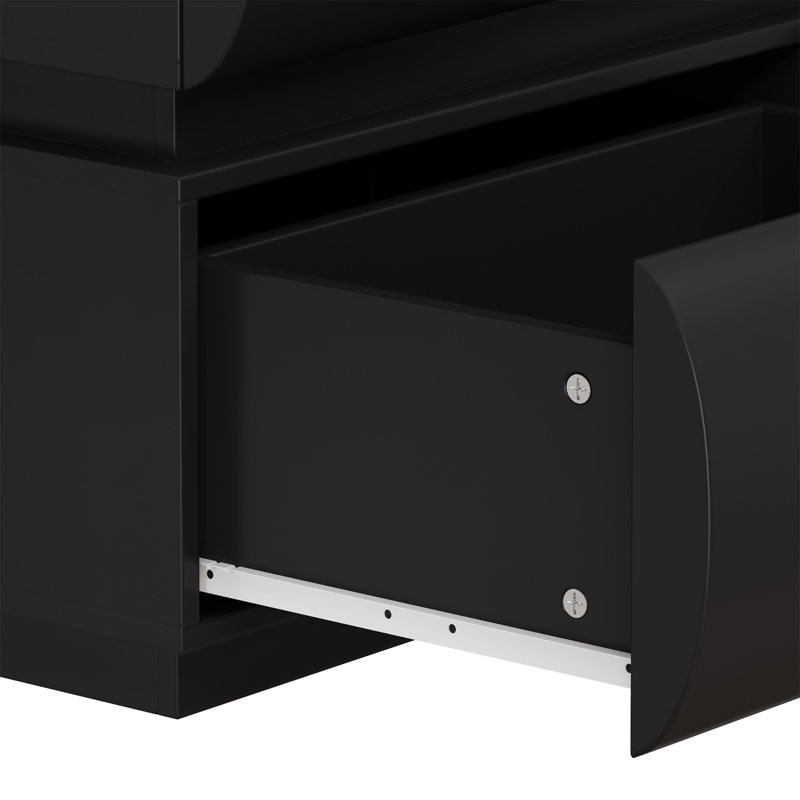 Commode 6 tiroirs pour chambre à coucher, Noir