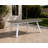 Jack Aluminum Outdoor Dining Table – Modern Patio Table with Rust-Free Frame, Polyresin Slatted Top for Water Drainage & Easy Assembly, White Powdered Coated Aluminum Frame & Grey Polyresin Top-1250006353