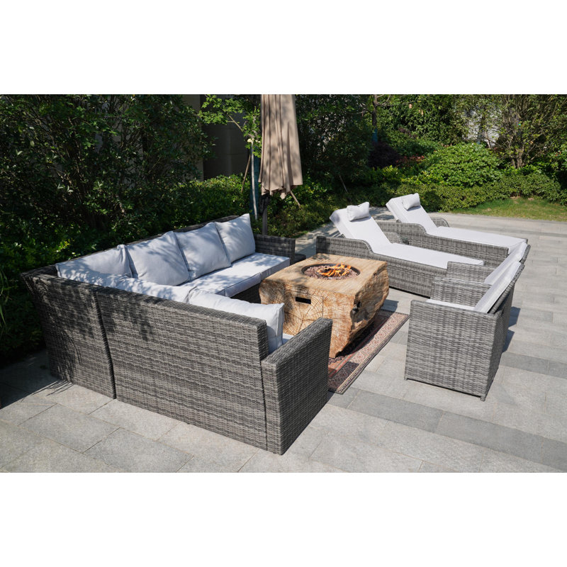 10 - Person Patio Conversation Set with Cushions