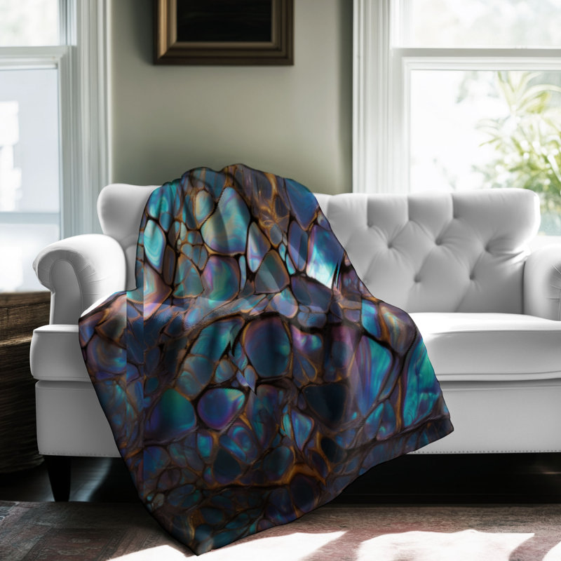 Motif de balise maritime - 1 pièce Sherpa Premium, L 50 po x L 60 po, Motifs de prisme colorés