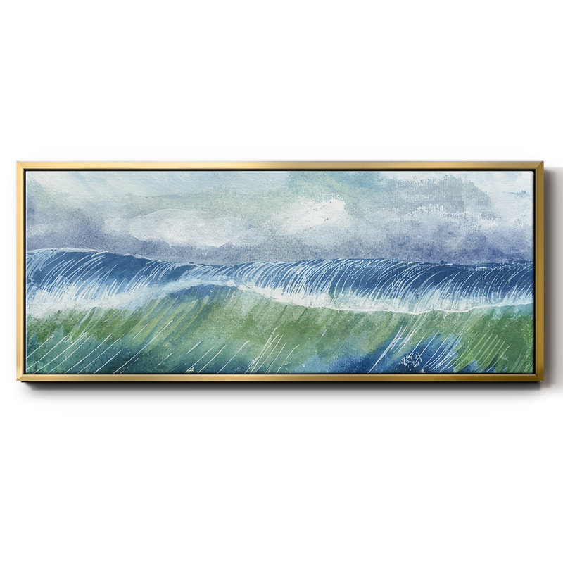 Crashing Wave II- Framed Canvas, 8" H x 20" W