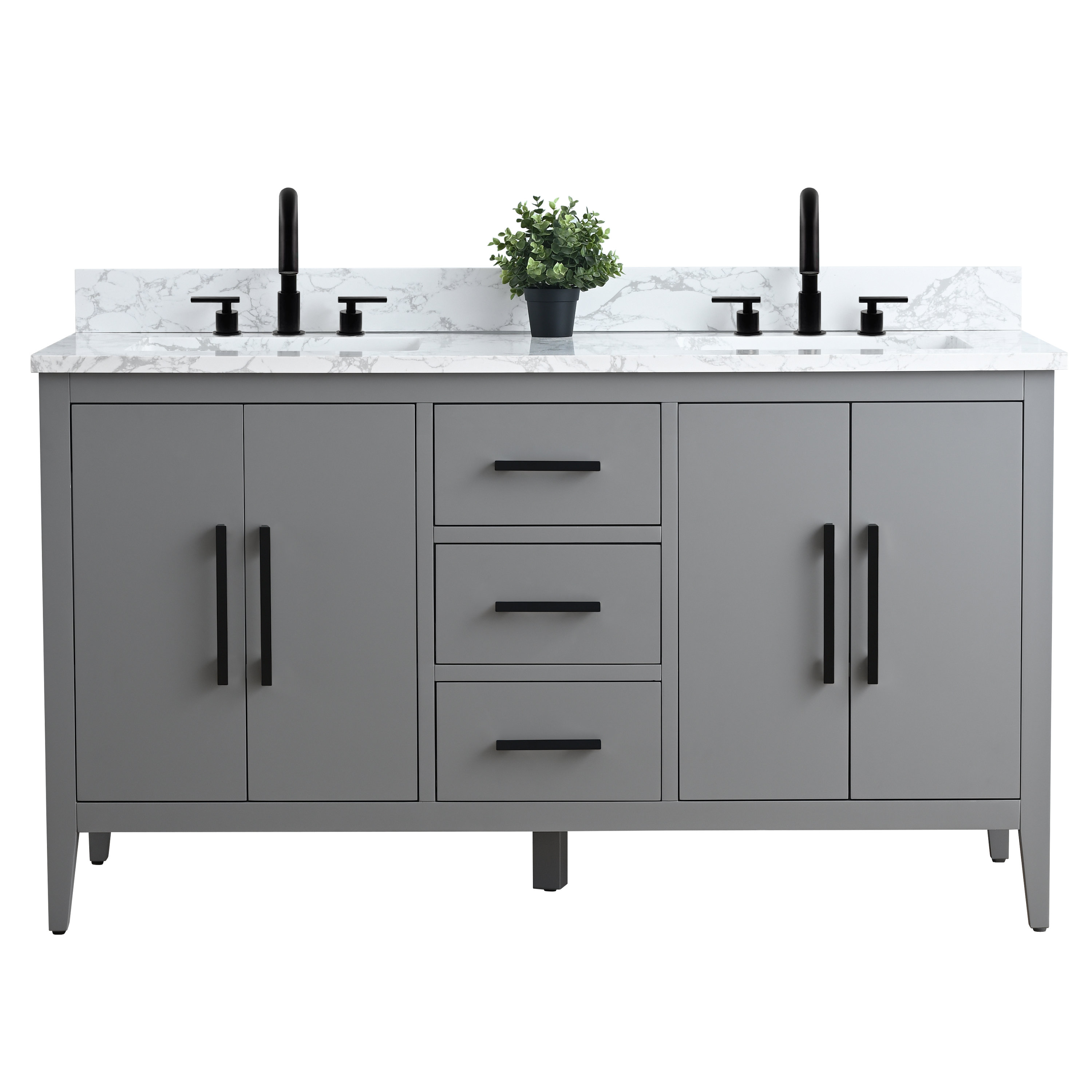 Vanity Art 60" Double Bathroom Vanity Set | Wayfair