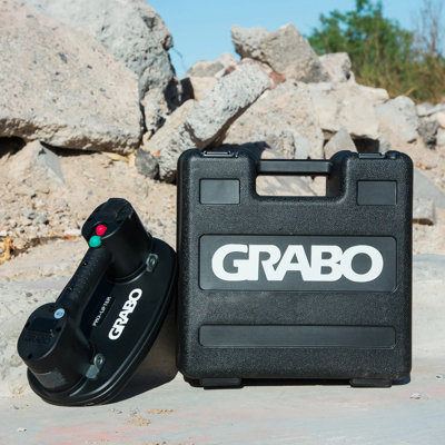 GRABO Pro Cordless Electric Vacuum Lifter for Tile, Stone and Glass, 375 lb, with Battery, Charger and Hardshell Case