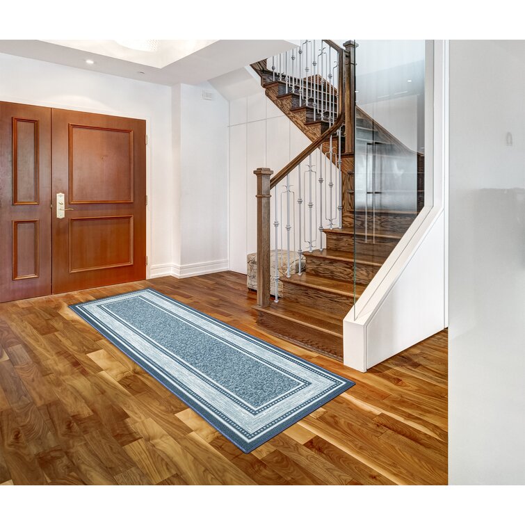 Ottomanson Classics Non-Slip Rubberback Bordered 2x3 Indoor Area Rug/Entryway  Mat, 2'3 x 3', Gray 