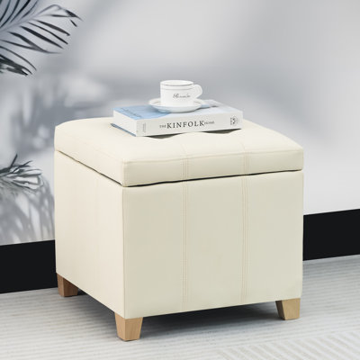 Faux Leather Ottoman