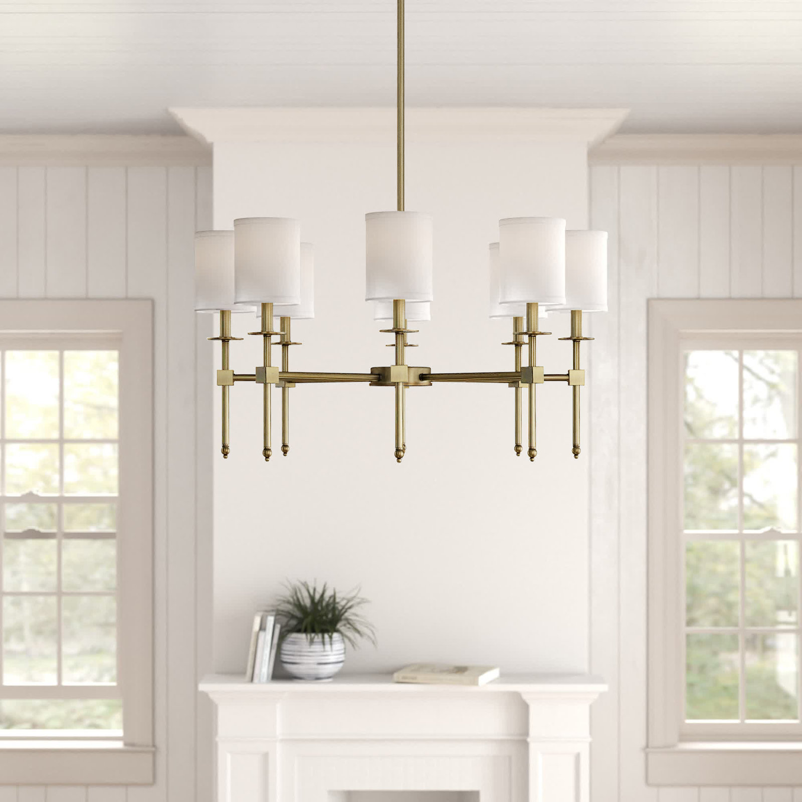 Keeling 8 - Light Metal Dimmable Chandelier, Warm Brass
