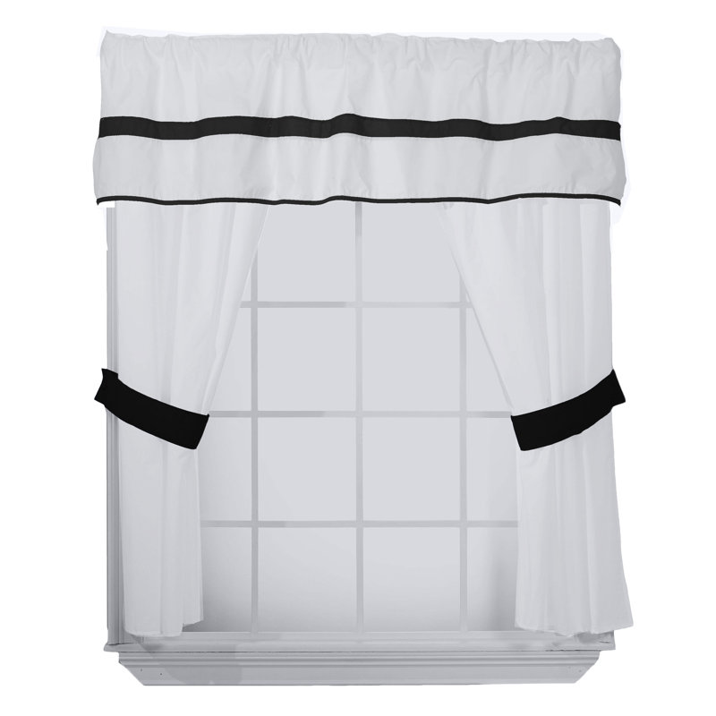 Ensemble 5 pièces pour fenêtre jupe et rideau, Noir