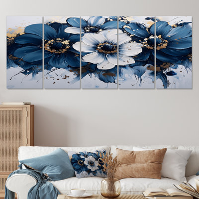 Abstrait minuit tournesols beauté II - - décoration murale tournesols - - art mural traditionnel
