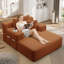 Chaise longue en velours côtelé luxueux avec 3 coussins-721957959