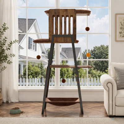 Modern Cat Tree, 58-Inch Cat Tower For Large Cats, Maine Coon Cat Tree With Scratching Board, Large Perch, Hammock And Removable Pads