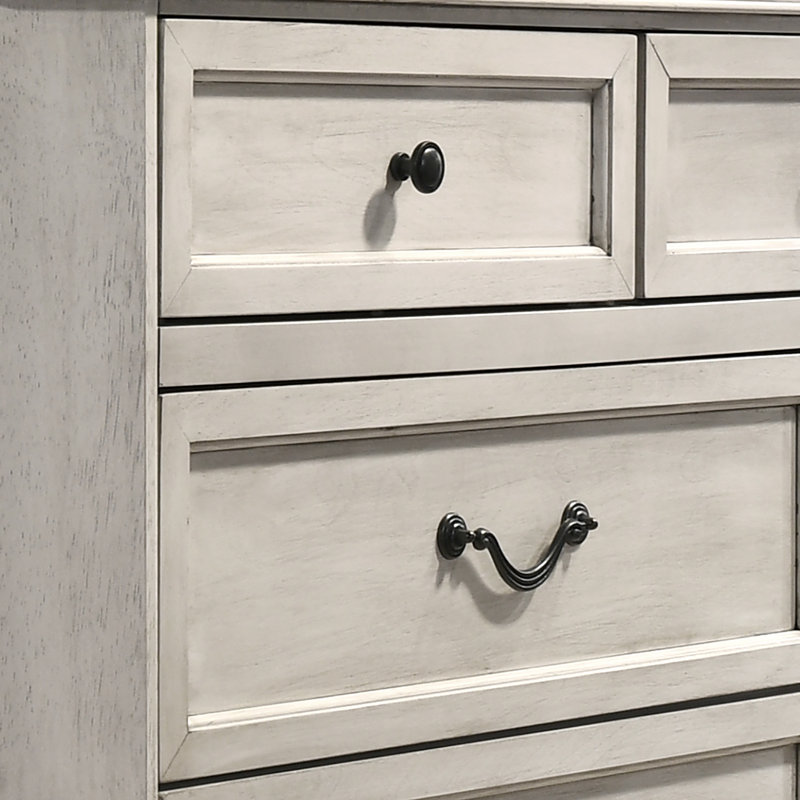 Ailany 9 Drawer 59.5'' W with Mirror, Antique White
