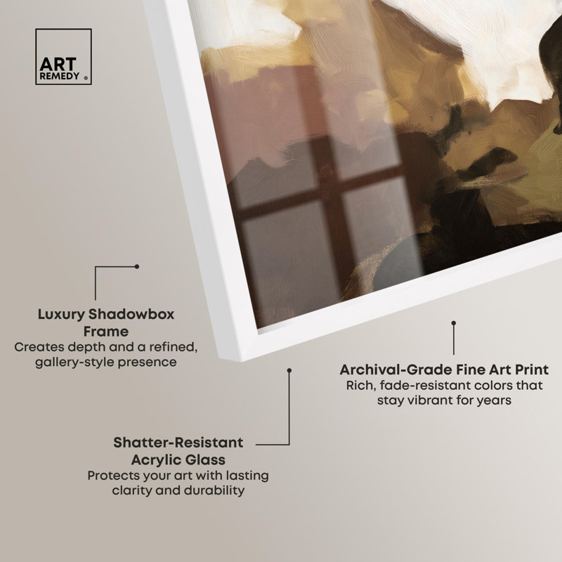 «Earthy Palette II Boho Art Shadowbox» par Art Remedy, H 21 po x l 17 po, Blanc