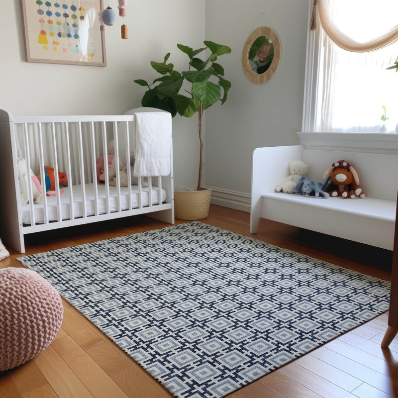 Tapis intérieur / extérieur en polyester tissé à la machine Loreen, Rectangle 8 pi x 10 pi