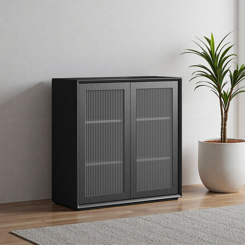 American style luxurious black bookcase