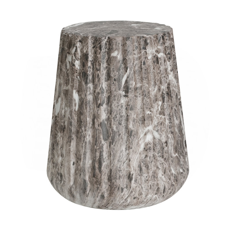 Outdoor Cleme Carved Side Table, Brown, Brown