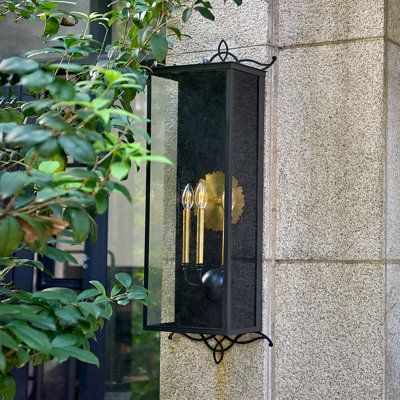 Outdoor Life Black Wall Extra Large Outdoor Sconce 35 In. Hardwired With Bulb Not Included