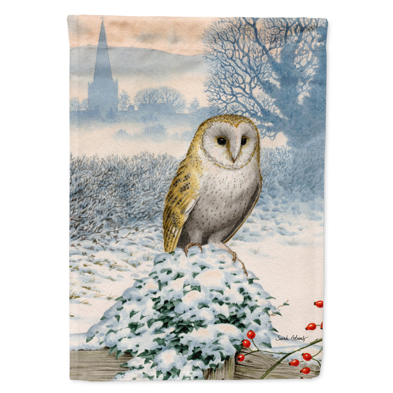 Polyester à 2 côtés 40 x 28 po drapeau maison Barn Owl