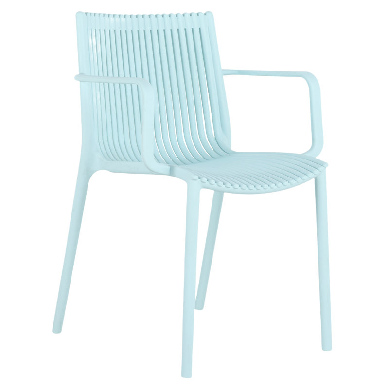 Ensemble de 4 chaises longues modernes PP, Bleu