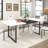 7-Piece Rectangle 71" Dining Table Sets With Adjustable Foot Pads For Dining Room, Restarant, Or Canteen