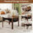 29.5'' 2-Tier Round Coffee Table w/ Storage 4 Shelves Faux Wooden Top-1059620840