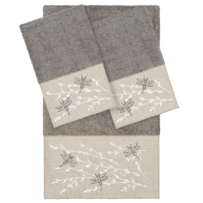 Ensemble de serviettes 3 pièces Braelyn 1BT2HT, Gris foncé