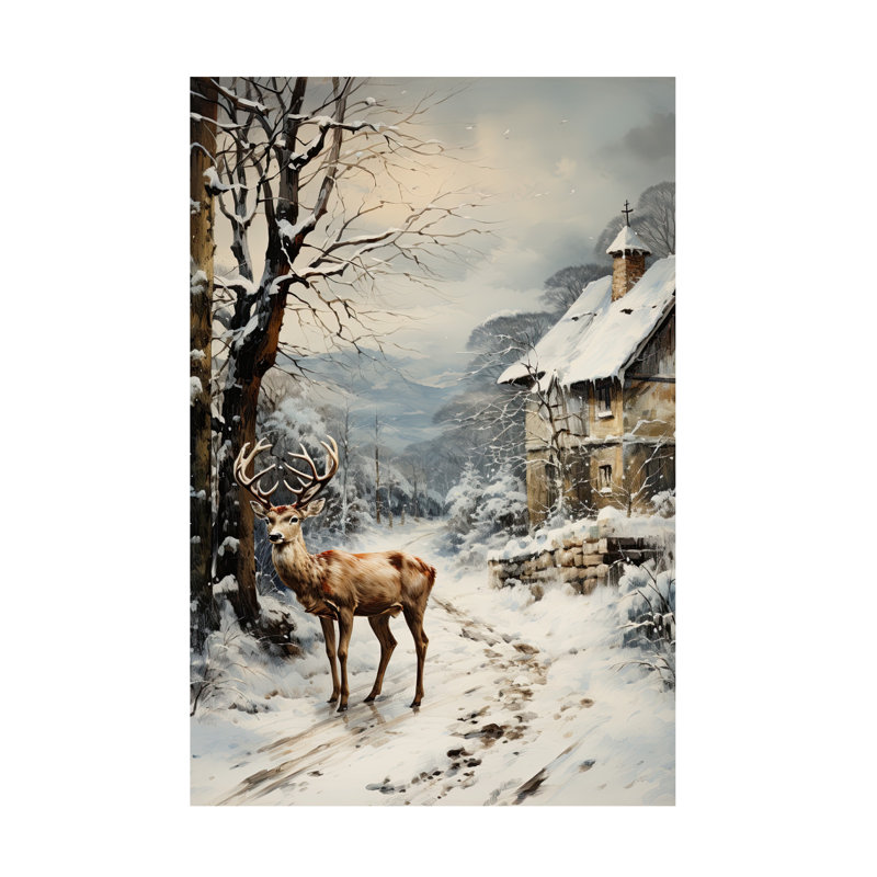 Art sur toile «Bachelor Sasha Christmas Deer I», H 22 po x l 32 po