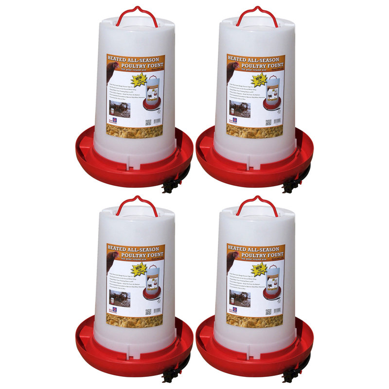 Fontaine à volaille suspendue en plastique Farm Innovators, rouge (paquet de 4)