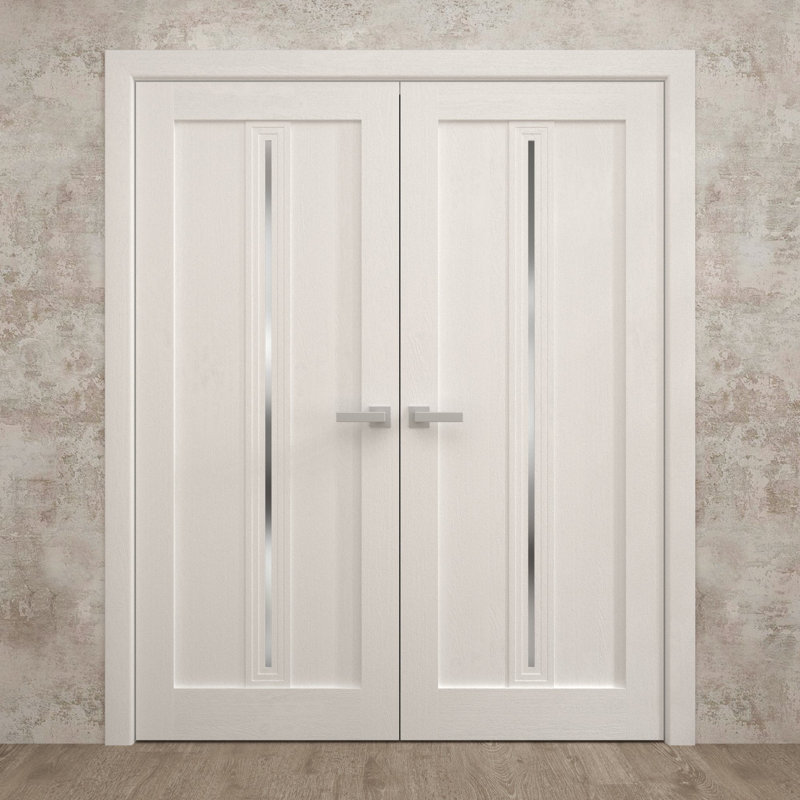 Portes doubles intérieures intérieures | Ego 5014 | Cadre de panneau intérieur en bois massif | Portes modernes pour placard