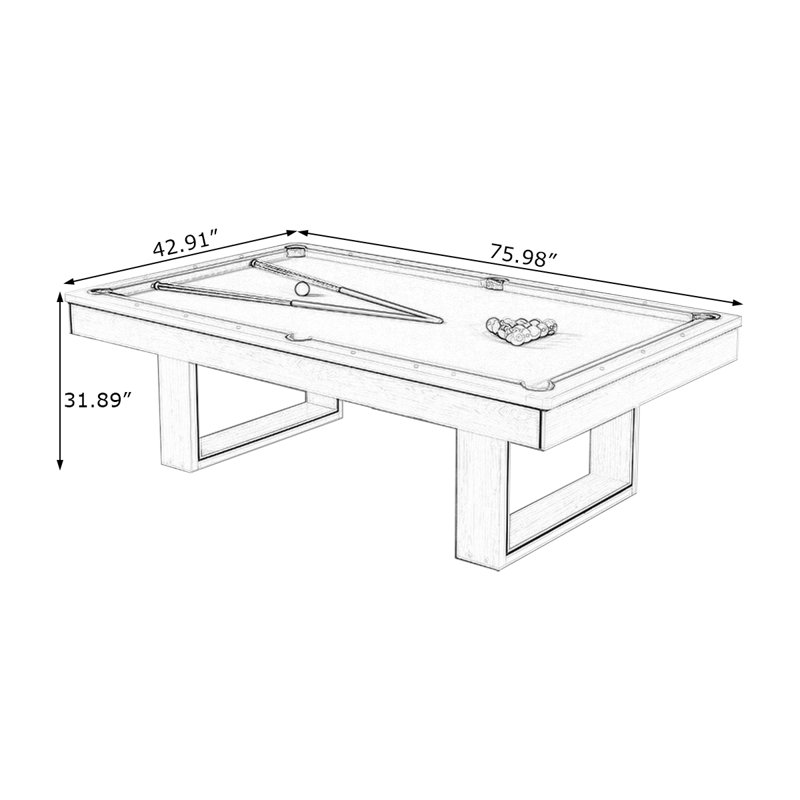 Table de billard multifonctionnelle trois-en-un, H 31,89 po x L 75,98 po x l 42,91 po, Bleu