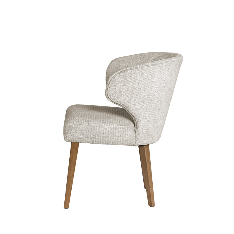 Niles Upholstered Dining Chair, Cream, Brown