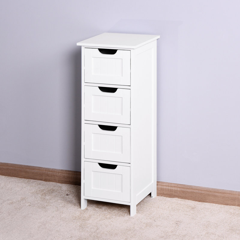 Armoire à tiroirs blanche élégante avec construction spacieuse et autoportante